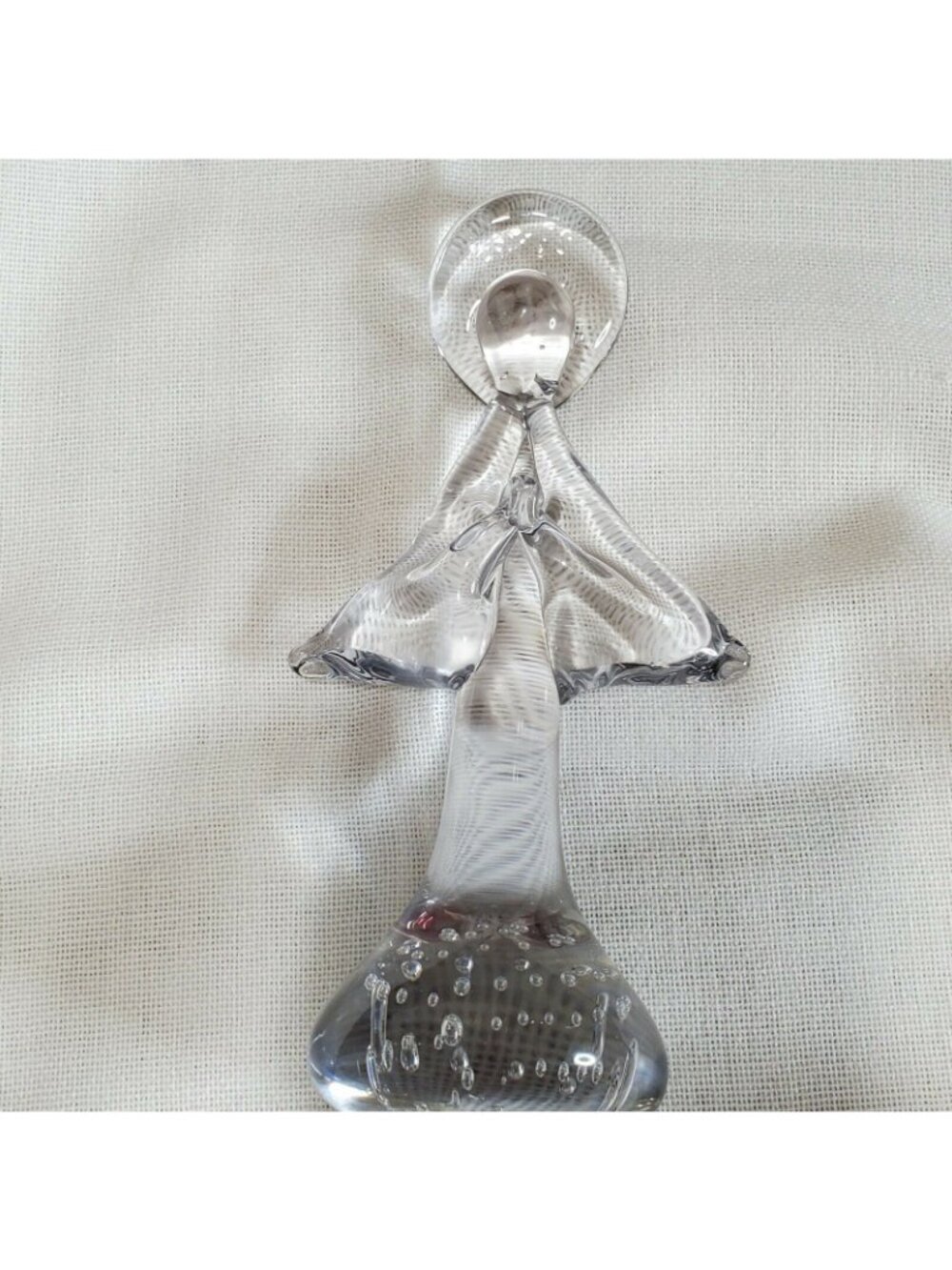 Handblown Art Glass Angel Figurine Bubble glass 9"Vintage Decorative Christmas - Picture 8 of 8